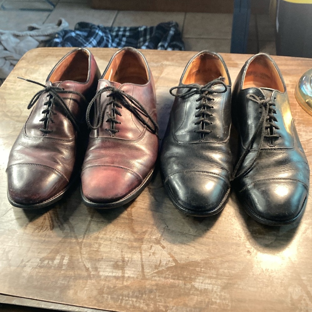 Burgundy and black Allen Edmonds park ave bundle 8.5D